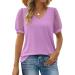 Shop Elegant Women's Summer T-Shirt - Casual V-Neck Cotton Blouse in Beige & Pink | International Shipping Available - Buy Online on GoSupps.com