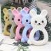 BPA-Free Silicone Bunny Teething Toy for Newborns - Soft, Cute, and Easy to Hold - Light Gray Teether for Stress-Free Teething - Buy Online on GoSupps.com