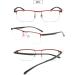 Vevesmundo Multifocus Reading Glasses Set - Blue Light Filter Metal Half Reading Aids for Men (Black Red Gold) - 3.0x Magnification - Buy Online on GoSupps.com