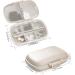 Travel Pill Organizer - 8 Compartment Portable Pill Case for Pocket Purse - Beige - Buy Online on GoSupps.com