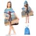 Towel poncho children bathing poncho for baby children girl child boy microfiber bathing poncho children ultra soft and absorbent baby towel with hood and hooded towel baby for 1-6 years old gold-12 60x60cm
