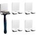 4 pieces of razor bracket shower no drilling required razor holder shower stable self -adhesive shaver holder multi -purpose hook made of stainless steel shaving holder for bathroom kitchen toilet office black
