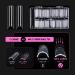500PCS XXL Clear Half Cover Acrylic Nail Tips - Tapered Square Straight Flat Design for Salon or DIY Nail Art - Buy Online on GoSupps.com