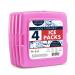 Cool Coolers by Fit + Fresh, Reusable & Long-Lasting Slim Ice Packs, Perfect Addition To Your Lunch Box, Camping Accessories, Insulated Lunch Bag, Beach Cooler Backpack & More, 4PK, Purple Purple Solid