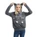 Dresswel women hooded sweater sweater with dog bag cats dog bag bag hoodie cat sweatshirt sweater with hooded cat sweater bag long arm autumn winter xxl x-dark gray