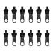 12 pieces of zipper Zipper Pull zip repair set Removable zip zipper zipper fixers Removable replacement slide for jackets suitcases backpacks (black)