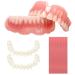 Denture Do it Yourself Full Set of Top and Bottom Fake Teeth for Improve Smile DIY Kit Easy and Convenient Fake Teeth Repair Missing Teeth Protect Your Teeth -0124 red