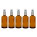 5 x brown glass bottle 100ml / spray bottle including pump atomizer / spray head DIN 18 with protective cap