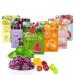 Multi flavor Peeling Fruit Gummies Peelable Fudge Grape Lychee Flavored Soft Candy Orange Juice Gummy Candy Chewing Candy Chinese Sweets Dessert Casual Candy Snacks Gift (Mixed Flavors 5bag) Mixed Flavors 5bag