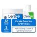 CeraVe Moisturizing Cream & Hydrating Face Wash Combo - 12oz Cream + 3oz Travel Cleanser - Buy Online on GoSupps.com