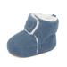 MASOCIO Baby Boy Girl Winter Warm Booties Infant Boy Girl Soft Sole Boots Anti-Slip First Walking Shoes 6-12 Months Navy Blue