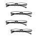 LUFF 4PACK Reading Glasses for Women Men Anti Blue Light Comfortable Computer Readers 1.5x Black