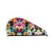 Poodles Dogs Coral Velvet Dry Hair Cap Caps with Buttons for Drying Curly Long & Thick Hair Anti Frizz