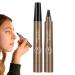 4 Point Eyebrow Pen 4 Point Eyebrow Pen Water Resistant Eyebrow Highlighter Black for Natural Simulation Wild Eyebrows Quick Drying Long Wearing No Tsuchiya Dark Brown