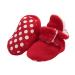 EDOTON Unisex Newborn Winter Boots Warm Stripe Bootie Non-Slip Sole Soft Stay On Ajustable Bootie Sock 12-18 Months Red
