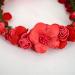 AISI Red Flower Wreath & Bracelet Set | Boho Hair Band & Crown for Wedding & Festival - Buy Online on GoSupps.com
