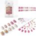 Sethexy Glossy Squoval Short False Nails - Pink Jump Color Acrylic Nail Tips (24 Pieces) for Women & Girls - Buy Online on GoSupps.com