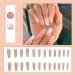 24Pcs Pink Gradient Rhinestone Coffin Press-On Nails - Long Ballerina False Nails for Women and Girls - Buy Online on GoSupps.com