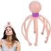 Wireless Stainless Steel Manual Head Massager | Octopus Claw Scalp Massage Device | Handheld Spa Tool for Deep Relaxation - Light Pink - Buy Online on GoSupps.com