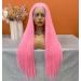 Vebonny 24 Inch Light Pink Synthetic Lace Front Wig for Women | Stylish Hair for Fashion & Cosplay - Vebonny 845 Pink Passion - Buy Online on GoSupps.com