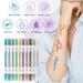 10Pcs AOMIG Temporary Tattoo Pen Kit with 24 Stencils - Shimmery Glitter Body Markers for Kids Party Dress Up - Buy Online on GoSupps.com