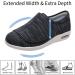 MEJORMEN Men's Diabetic Shoes Extra Wide Width Walking Sneakers - Air Cushion, Breathable Mesh Support - Black Gray (Size 14) - Buy Online on GoSupps.com
