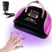 UV LED Nail Lamp 256W Professional Nail Dryer Gel Polish Light with 57 Lamp Beads Faster UV Nail Light for Home Salon Gel Lamp with 4 Times & Auto Sensor Nail Art Tools for Fingernail and Toenail