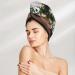 Happy Camper Green Coral Velvet Dry Hair Cap | Ideal for Home Travel Pool Parties & More - Quick Drying & Soft Comfort - Buy Online on GoSupps.com