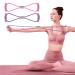 FYY Figure 8 Resistance Bands Yoga Resistance Band Stretch Fitness Band Pull Rope Chest Arm and Shoulder Stretch Bands Exercise Equipment for Home Workout Physical Therapy Strength Training Pink&Purple