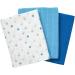 Bornino Basics Mullwindeln 80x80 cm (3-Pack) - Soft Cotton Molton Towels - Ideal Cuddly Cloth & Blanket - Blue/White - Buy Online on GoSupps.com