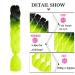 Afro Braids Kanecalon Hair Extensions - Ombre 24inch 6PC 100g - Black/Green Yellow Crochet Twist Braids - Buy Online on GoSupps.com