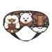White Bear Brown Bear Print Ultra-Soft Light-Blocking Eye Mask for Optimal Comfort and Restful Sleep