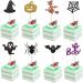 Halloween Cupcake Toppers 28Pcs Cute Cake Decorations Glitter Cupcake Toppers Spider Pumpkin Ghost Bat Cupcake Picks for Halloween Themed Party Supplies (A) - Buy Online on GoSupps.com