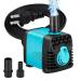Number-one 130GPH (600L/H) Submersible Pump Small Quiet Water Pump Fountain Pump for Fish Tank Aquarium Statuary Hydroponics(10W 4.9ft Power Cord 2 Nozzles) (130GPH)