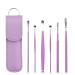 npkgvia Stainless Steel Ear Picking Spoon 6 Piece Set for Children and Adults Ear Picking Ear Picking Set Tool Cleaner Ear Wax Drops (Purple One Size) Purple One Size