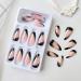 Medium Almond Black French Tip Press on Nails with Gold Foil - 24pcs - Buy Online on GoSupps.com