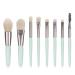 TOHERVIE 8pcs Travel Makeup Brush Set with Bag | Mini Cosmetic Brushes for Face, Eyes & Blush | Wooden Handle Synthetic Bristles | Light Green - Buy Online on GoSupps.com