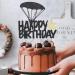 Qerleny Black glitter skydiving cake topper skydiving cake decoration skydiving lovers birthday cake decoration - Buy Online on GoSupps.com