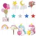 12 Pieces Birthday Cake Decoration Cloud Star Balloon Cake Decoration Creative Romantic Cake Decoration Inserts Suitable for Girls and Women