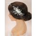 Edary Silver Flower Bridal Hair Comb Pearl & Crystal Hairpiece for Weddings | Elegant Leaf Accessories for Women & Girls - Buy Online on GoSupps.com