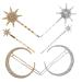 minkissy 2 Sets Silver Star Hair Clips Snowflake Star Hair Clip Star Hair Accessories Moon Hair Accessories Silver Star Hair Pins Hair Jewelry Moon Hair Clip Hairpin Vintage Alloy