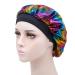 Girls Satin Sleep Bonnets for Curly Hair | Colorful Black+Purple Kids Night Caps - Buy Online on GoSupps.com