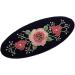 Rose Flower Pattern Embroidered Oval-Shaped French Hair Barrette Clips Poppy Flower Design Fashion Embroidered Cute Hair Clips Colorful Embroidered Hair Barrettes for Girls and Women (Black 1) - Buy Online on GoSupps.com