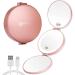 B Beauty Planet 20X Magnifying Mirror with Light  20X/5X/1X Travel Lighted Makeup Mirror Portable LED Compact Mirror Handheld Folding Rechargeable Ring Light Mirror(4inches  Rose Gold)