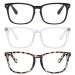 Reading Glasses Women Men Blue Light Blocking Reading Glasses Anti Glare UV Ray Computer Readers Square Nerd Eyeglasses Black/White/Leapord 1.5 x