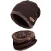 Unisex Winter Beanie Hat Scarf Set | Warm Knit & Fleece Lined | Two-Piece Set | E2 Multicolored | One Size - Buy Online on GoSupps.com
