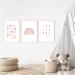 Meinbaby123 A4 Alphabet ABC Learning Posters - 3 Set for Kids' Room | Decorative Wall Art for Girls | Premium Rainbow & Number Posters in Pink - Buy Online on GoSupps.com