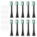 YMPBO Replacement Toothbrush Heads Design for AquaSonic Black Series  10pcs Heads Refill+30pcs Dental Floss Picks  for Vibe Series/Black Series pro/Duo Series Pro Toothbrush Black