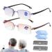 Autozoom Reading Glasses for Men Women 2 PCS Sapphire Anti Blue Light Progressive Far And Near Dual-Use Glasses +1.5/150 MIX