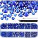 iFutniew Flat Back Gems Round Crystal Rhinestones with Tweezer and Picking Pen for Crafts Nail Art DIY Blue - Buy Online on GoSupps.com